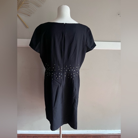 Donna Ricco Black Studded Mini Dress Size 14 - Picture 3 of 6